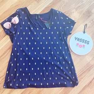 NWT Cynthia Rowley gold foil pineapple tee 🍍